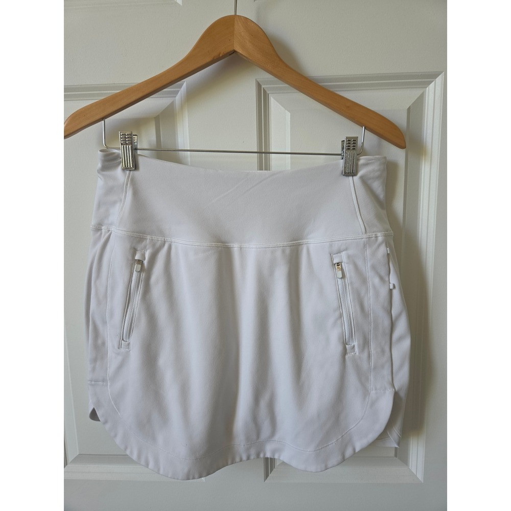 Athleta Fairway Golf Skort 16 White Active Skirt Pockets Womens Medium